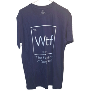 WTF The Element of Surprise Navy Graphic Tee Large